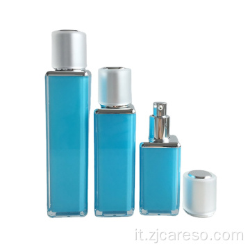 Bottiglia d&#39;acqua quadrata in acrilico per cosmetici